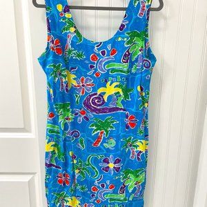 Too Hot Sunwear Tropical Palm Tree Dress. Fun summertime dress sz M